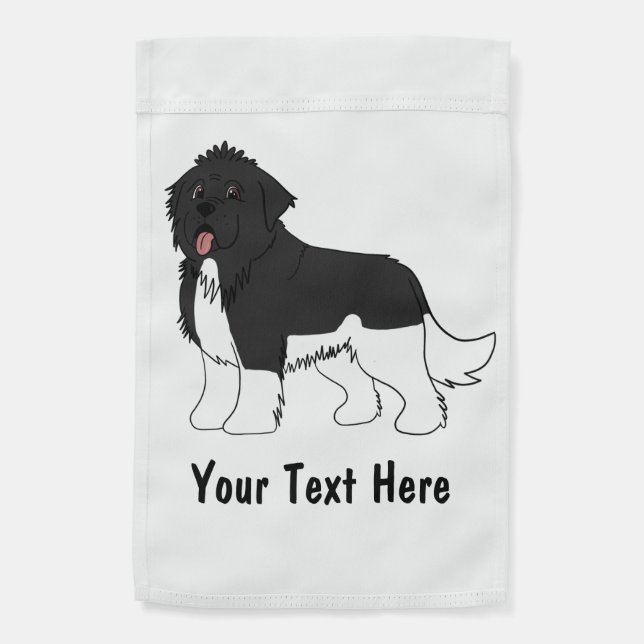 Customizable Landseer 2 Newfoundlands Garden Flag (Back)