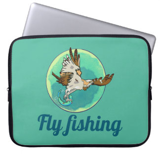 Customizable Laptop sleeve w Osprey catching fish