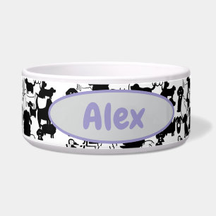 Customizable Large Ceramic Dog Bowl with Name