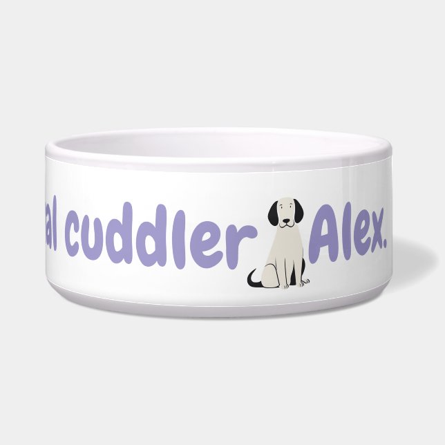  Customizable Large Ceramic Dog Bowl with Name (Right)