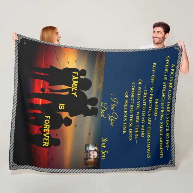 Customizable Large Throw Family Gift ideal Fleece Blanket (In Situ)