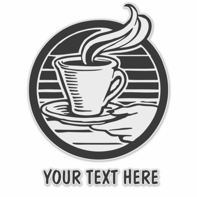 Customizable Large transparent Coffee Logo sticker (Front)