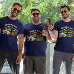 Customizable Las Vegas Trip Casino Bachelor Party T-Shirt<br><div class="desc">Customize your own bachelor party trip t-shirts for a Las Vegas getaway. A cool t-shirt featuring gambling casino staples such as a deck of cards,  poker chips,  and roulette wheel with Vegas Trip in yellow script. Fun gambler tees for your whole group.</div>