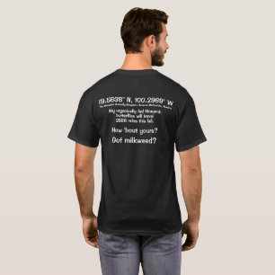 Customizable Latitude & Longitude Monarch buterfly T-Shirt
