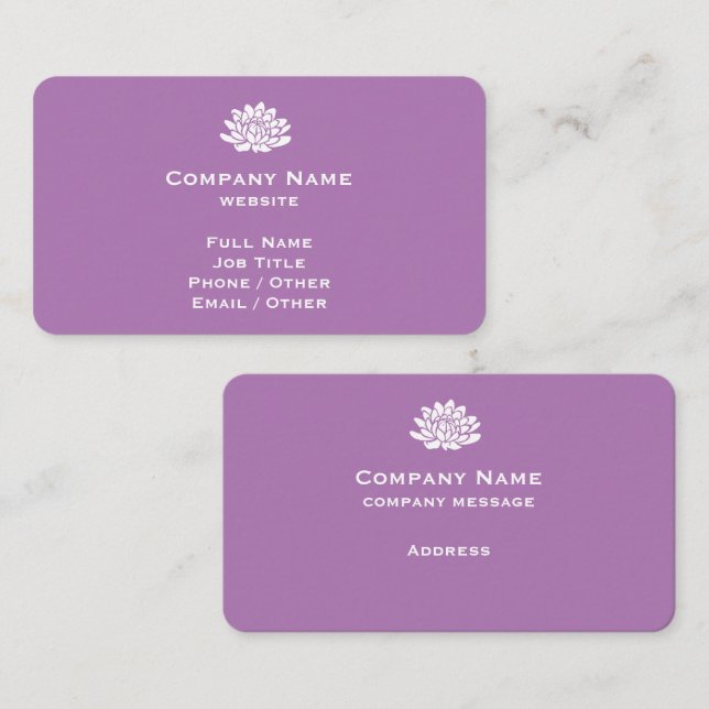 Customizable Lavender Business Card (Front/Back)
