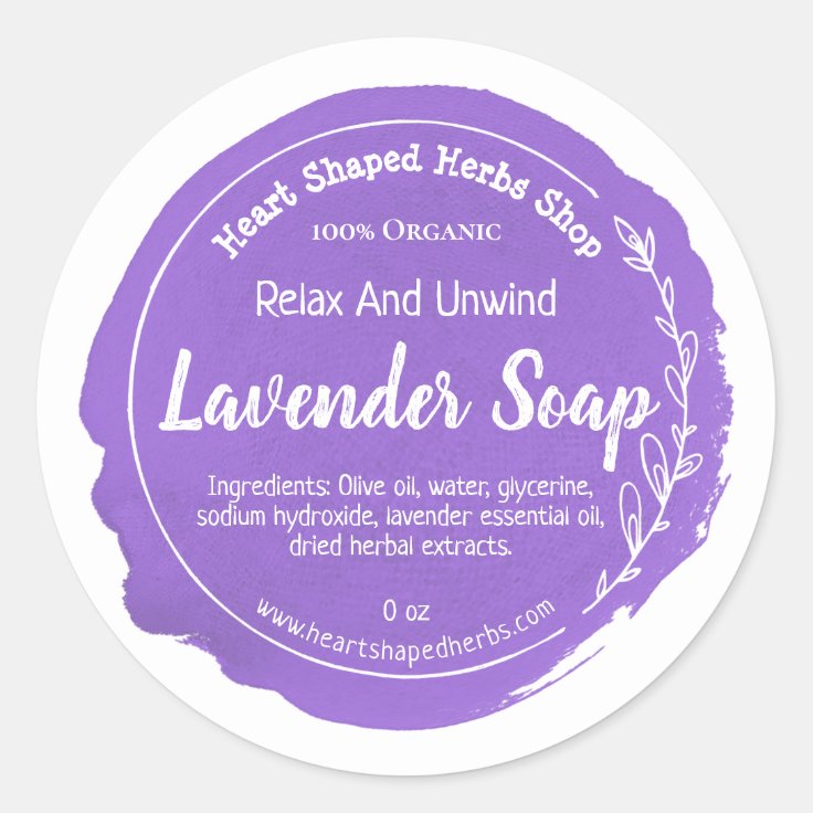 Customizable Lavender Soap Label Handmade Business | Zazzle