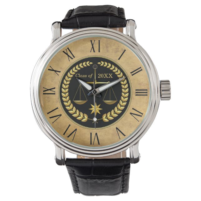 Customizable Law School Graduation Gifts Men Watch (Front)