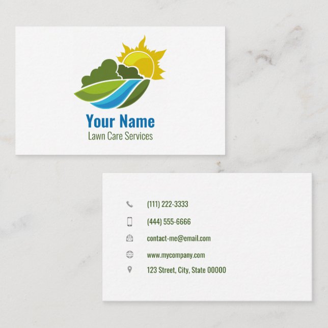 Customizable lawn care landscape business card (Front/Back)