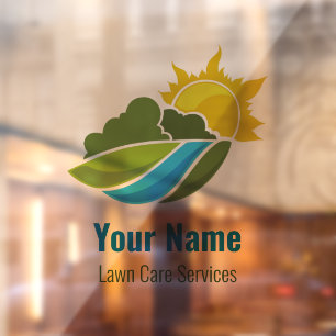 Customizable lawn care landscape window cling