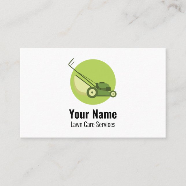 Customizable lawn care mower business card (Front)