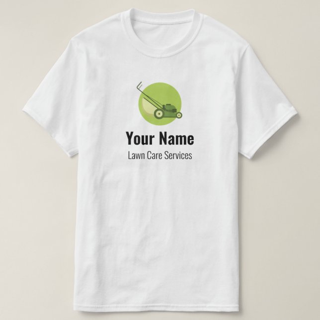 Customizable lawn care mower T-Shirt (Design Front)