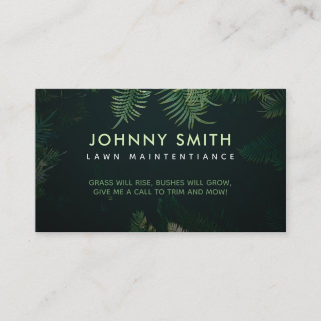 Customizable Lawn Care Slogans Business Cards (Front)