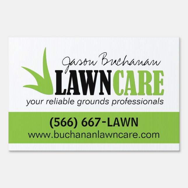 Customizable Lawn Care Yard Sign (Front)