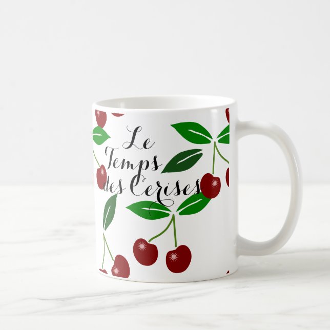 Customizable Le Temps des Cerises Fresh Cherries Coffee Mug (Right)