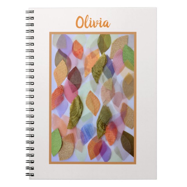 Customizable Leaf Pattern Notebook (Front)