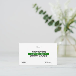 Customizable Lean Six Sigma Green Belt Business Card