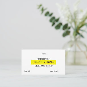 Customizable Lean Six Sigma Yellow Belt Business Card