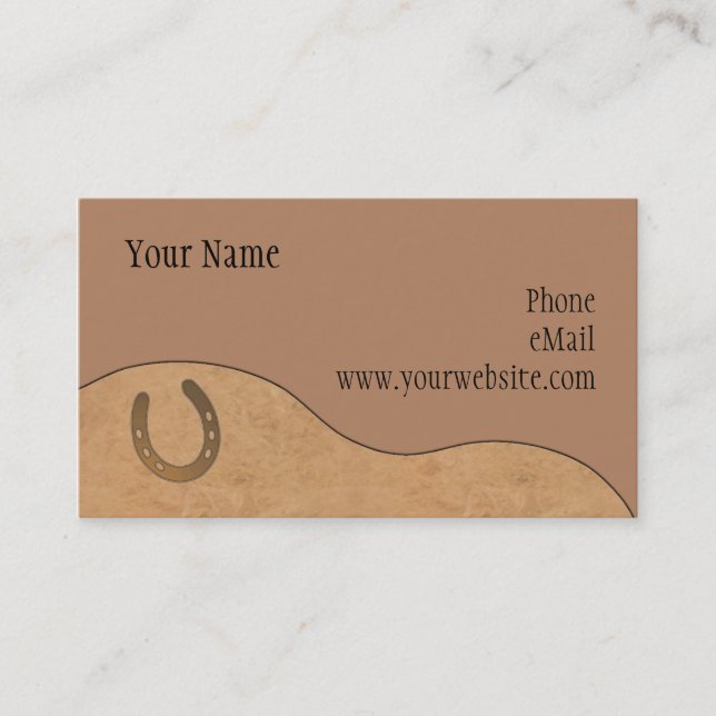 CUSTOMIZABLE Leather & Horseshoe Business Cards (Front)