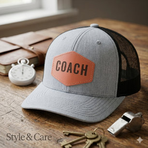 Customizable Leather Patch Hat for Coaches