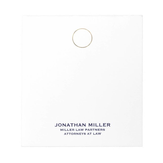 Customizable Legal Logo Name Title Notepad (Front)
