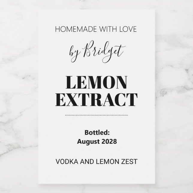 Customizable Lemon Extract Label (Single Label)