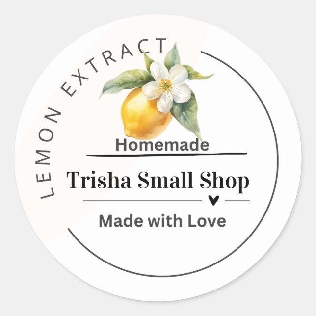 Customizable Lemon Extract Label – Personalize (Front)