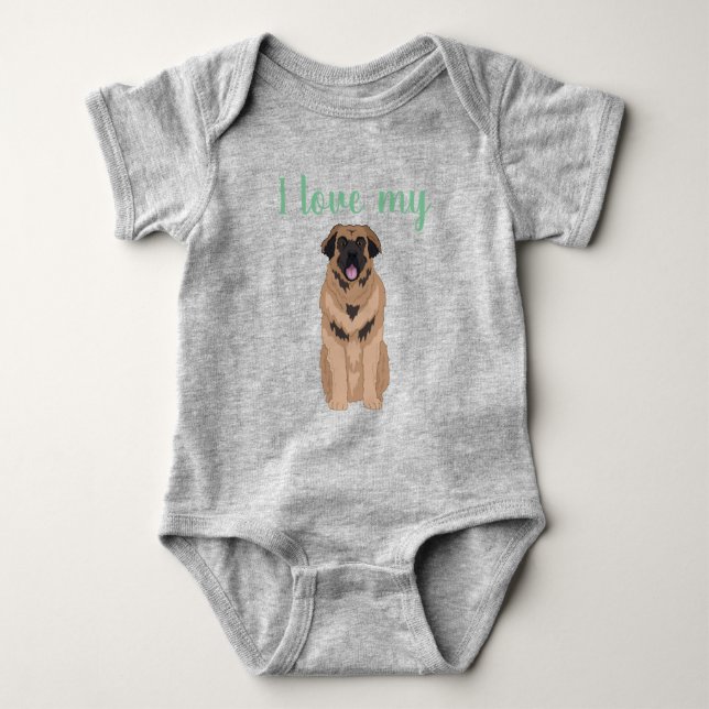 Customizable Leonberger  Baby Bodysuit (Front)