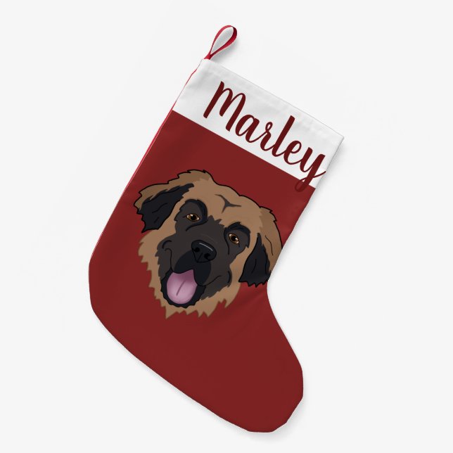 Customizable Leonberger  Small Christmas Stocking (Front (Hanging))
