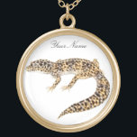 Customizable Leopard Gecko Necklace<br><div class="desc">Original fine art design of a Leopard Gecko by artist Carolyn McFann of Two Purring Cats Studio on a customizable pendant for lizard fans. 
 
 See a few of our products below (click to go to that product) and visit our very artistic stores at:</div>