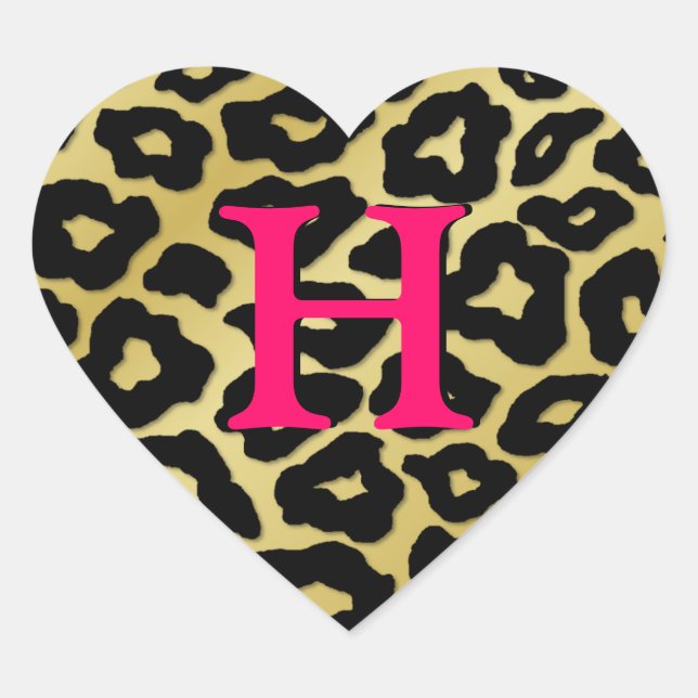 Customizable Leopard Heart Heart Sticker (Front)