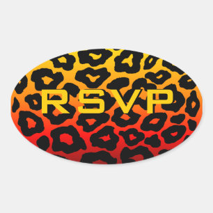 Customizable Leopard Oval Sticker