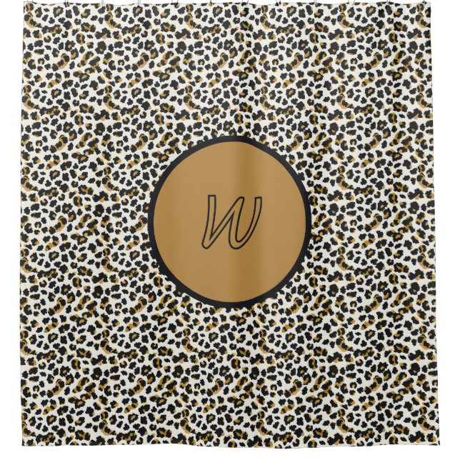 Customizable Leopard Pattern Shower Curtain (Front)