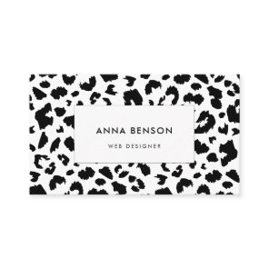 Customizable leopard print business card