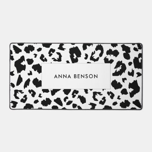 Customizable leopard print desk mat