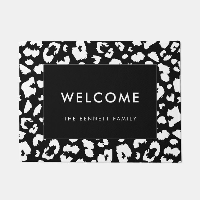 Customizable leopard print doormat (Front)
