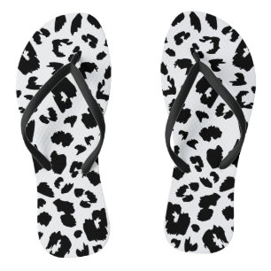 Customizable leopard print flip flops