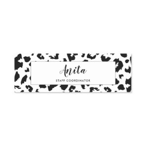 Customizable leopard print name tag