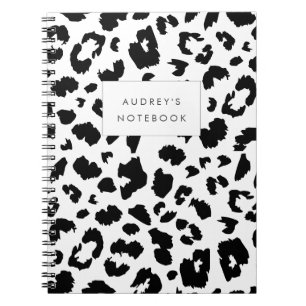 Customizable leopard print notebook