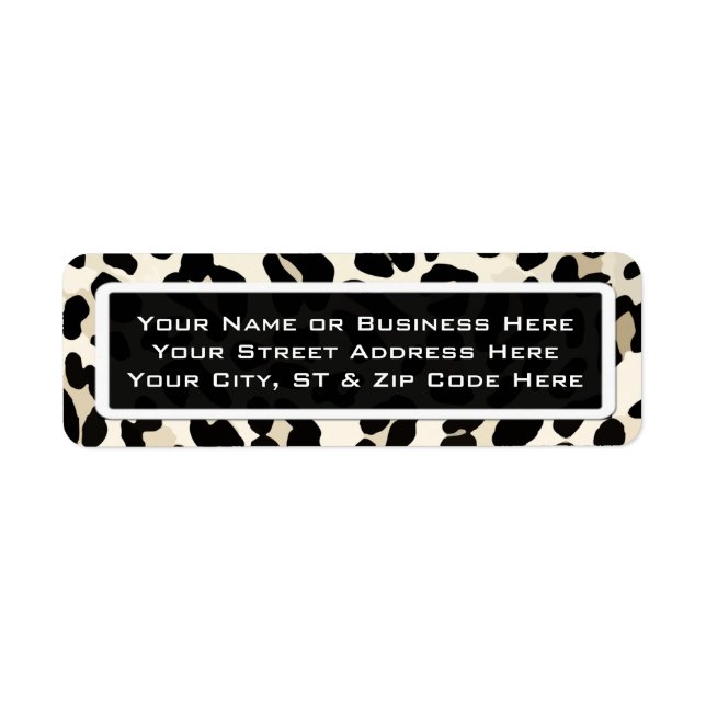 Customizable Leopard Print Return Address Labels (Front)