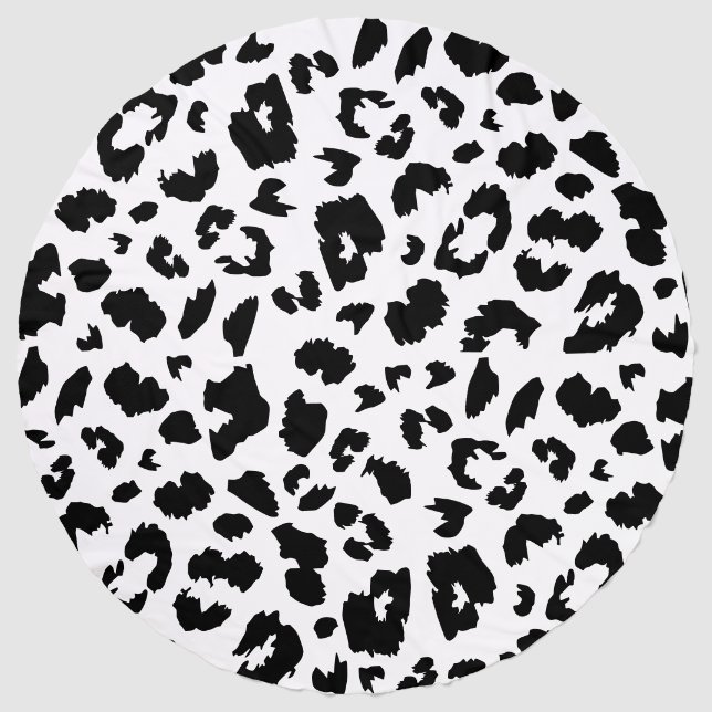 Customizable Leopard Print Round Beach Towel (Front)