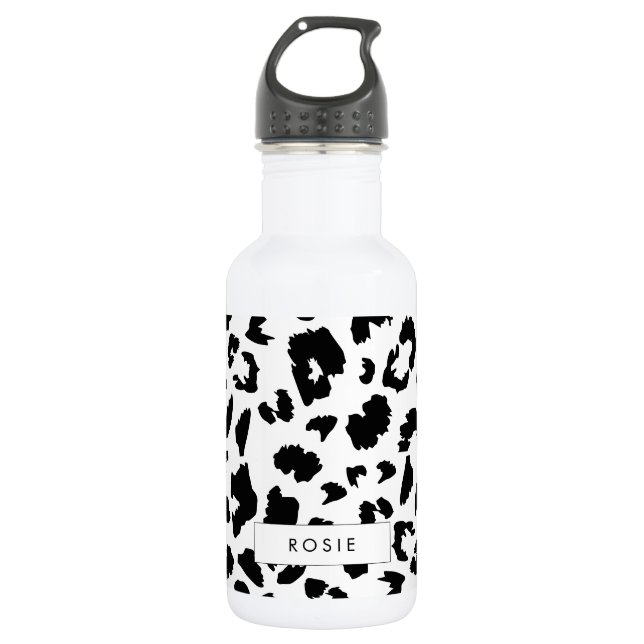 Customizable leopard print stainless steel water bottle (Front)