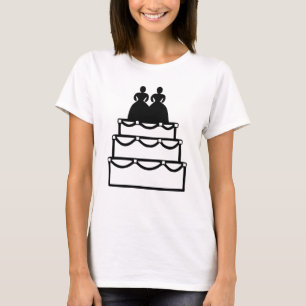Customizable Lesbian Love Wedding Cake  T-Shirt