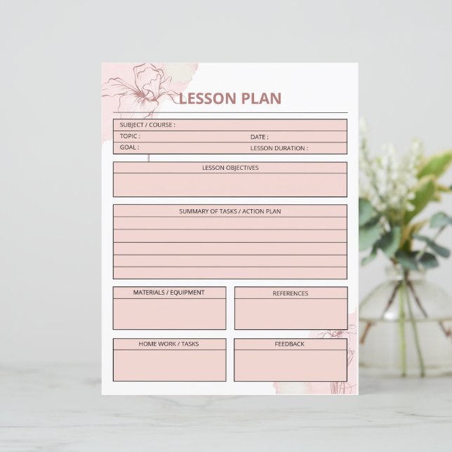 Customizable Lesson Planner Template  (Standing Front)