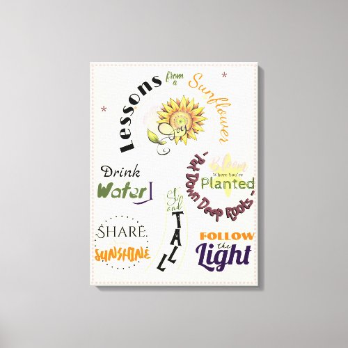 Customizable Lessons from a Sunflower Yellow Canvas Print
