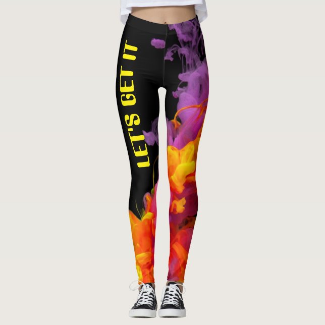Customizable Let's Get It Workout Leggings (Front)