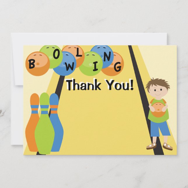 Customizable Let's Go Bowling Thank You (Front)