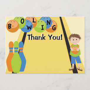 Customizable Let's Go Bowling Thank You Card