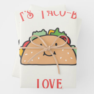 Customizable Let's Taco-bout Love Wrapping Paper Sheets