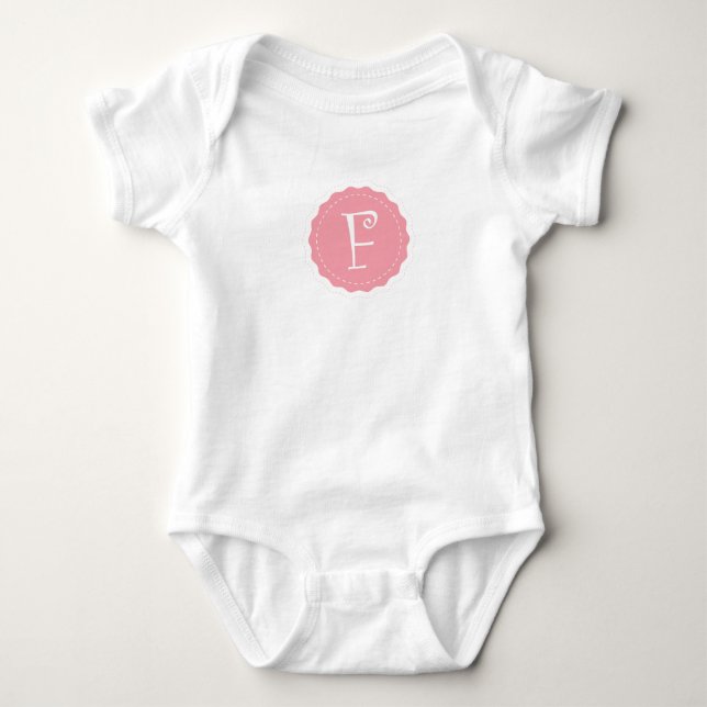 Customizable Letter "F" Baby Bodysuit (Front)