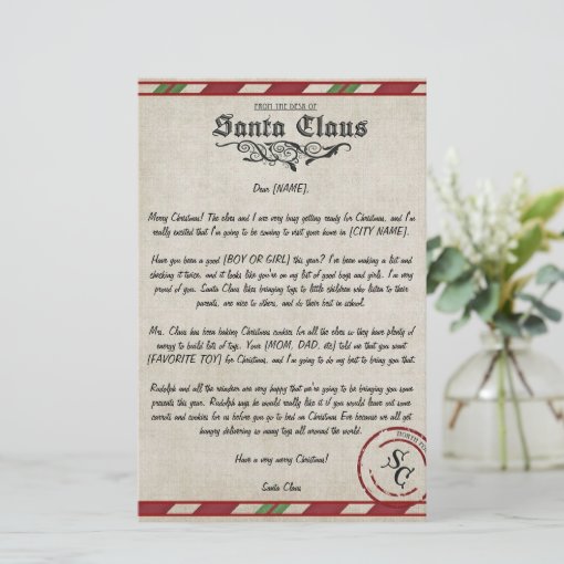 Customizable Letter From Santa | Zazzle